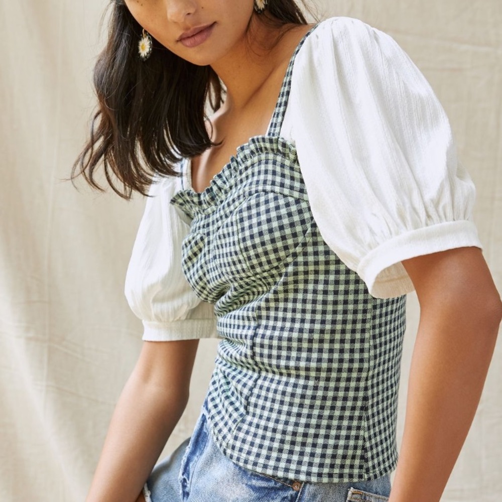 Anthropologie Eva Franco Gingham Sweetheart Tank